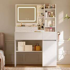 Coleshome Schminktisch mit Beleuchtung LED Spiegel 