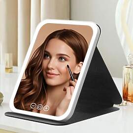 Colexy Faltbarer Makeup Spiegel PU-Leder mit