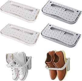 Colexy Schuhhalter Faltbar Wand Montiert 4 Stück