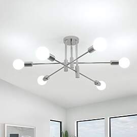 Comely Deckenlampe Chrom 6 Flammige, E27 Sputnik