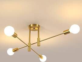 Comely Deckenleuchte Vintage Industrial, 4 Flammig 