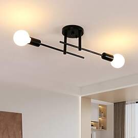 Comely Kronleuchter Schwarz Deckenlampe Vintage, 2 