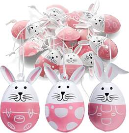 com-four® 12x Dekoaufhänger Ostern - Osterhase