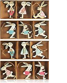 com-four® 12x Osteraufhänger Hase -