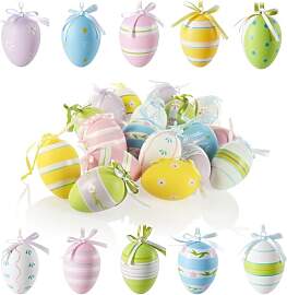com-four® 18x Deko-Aufhänger Ostern - Ostereier