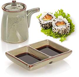 com-four® 2-teiliges Sushi-Servierset - Schale