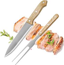 com-four® 2 teiliges Tranchierbesteck-Set -