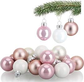 COM-FOUR® 20x Mini-Christbaumkugeln aus Glas -