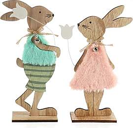 com-four® 2X Deko-Aufsteller für Ostern -