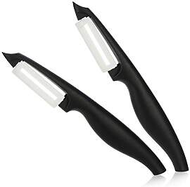 com-four® 2x Keramik Sparschäler für Obst und
