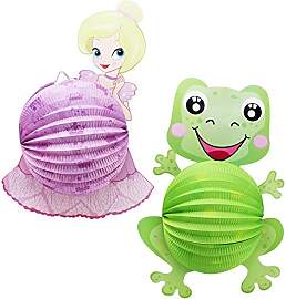 com-four® 2X Laterne mit Buntem Prinzessin und