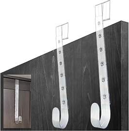 com-four® 2x Verstellbare Türhaken aus