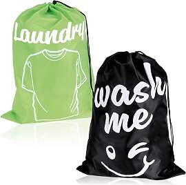 com-four® 2x Wäschesack für Reisen - faltbarer