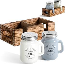 com-four® 3-teiliges Salz- und Pfefferstreuer-Set 