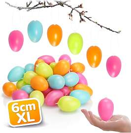 com-four® 36x Ostereier XL zum Aufhängen 6 cm -