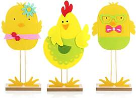 com-four® 3X Deko Aufsteller Huhn -