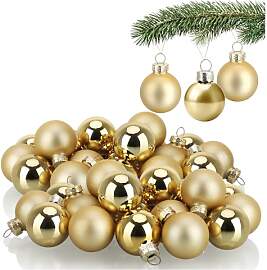 COM-FOUR® 40x Mini-Christbaumkugeln aus Glas -