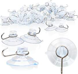 com-four® 40x Saugnapfhalter, Mehrzweck-Haken mit 