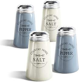 com-four® 4x Gewürzstreuer aus farbigem Glas -