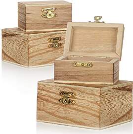 com-four® 4x Holz Schatulle in verschiedenen
