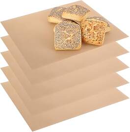 com-four® 5x Dauerbackfolie aus Teflon -