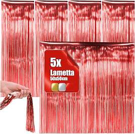 com-four® 5X Lametta - rote Lametta Girlande für 