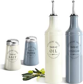 com-four® 6-teiliges Set für Öl, Essig, Salz