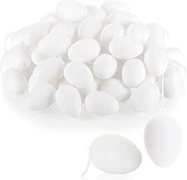 com-four® 60x Weiße Deko-Ostereier aus