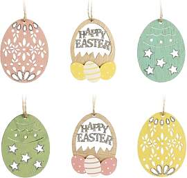 com-four® 6X Dekoaufhänger Ostern - Osterschmuck 