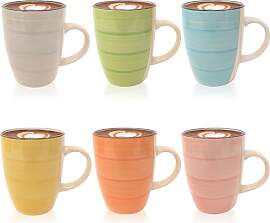 com-four® 6x Kaffeebecher aus Keramik -