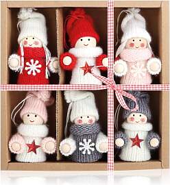 com-four® 6X Premium Weihnachtsbaum-Anhänger