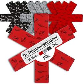 COM-FOUR® 9X Pfannenschutz Ø 38 cm aus Filz -