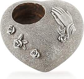 com-four® Grab Dekoration mit Kerzenhalter, Rosen 