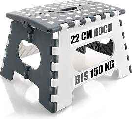 com-four® Klapptritt mit Gumminoppen -