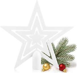 com-four® Weihnachtsbaumspitze Glitzer-Stern -