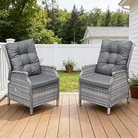 COMLAX FIELD 2er Rattan Gartenstuhl mit