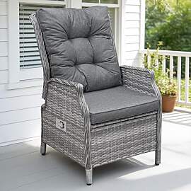 COMLAX FIELD Rattan Gartenstuhl mit Verstellbarer