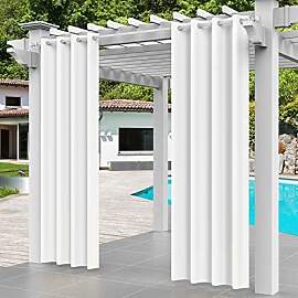 Comlax Outdoor Vorhänge mit Ösen Wasserdicht,