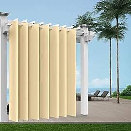 Comlax Outdoor Vorhänge mit Ösen Wasserdicht,