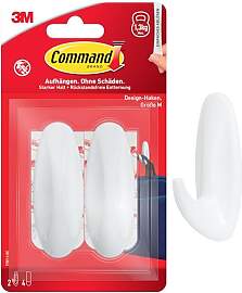 Command Klebehaken, Größe M, Weiß - Packung mit 
