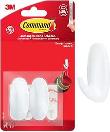 Command Klebehaken, Größe S, Weiß - Packung mit 