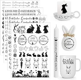 COMOOKA 4 Blatt Kerzentattoos Ostern Sprüche