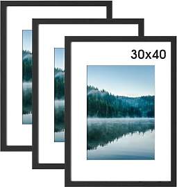 COMPOLICY 3Stück 30x40cm Bilderrahmen Schwarz