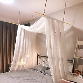 Comtelek Himmelbett Vorhänge mit 2pcs Stange,