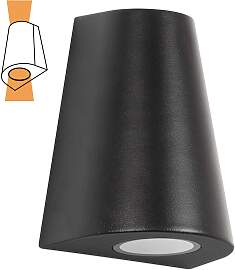 Cone Up und Down Wandleuchte Schwarz mit