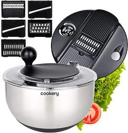 Cookery Salatschleuder aus Edelstahl (4,5l) +