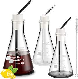 Copkim Laborflasche Chemie-Trinkgläser, 240 ml,