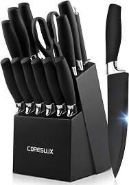 CORESLUX Messerblock mit Messer 15-teilig, Scharf