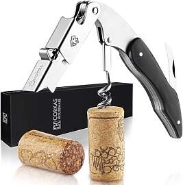 CORKAS Korkenzieher Kellnermesser mit edlem