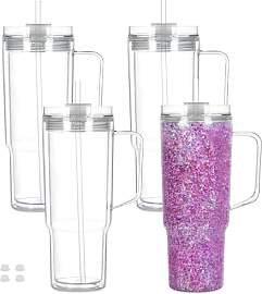 Cosictic 40 OZ Mehrweg Acryl-Schneekugel-Tumbler